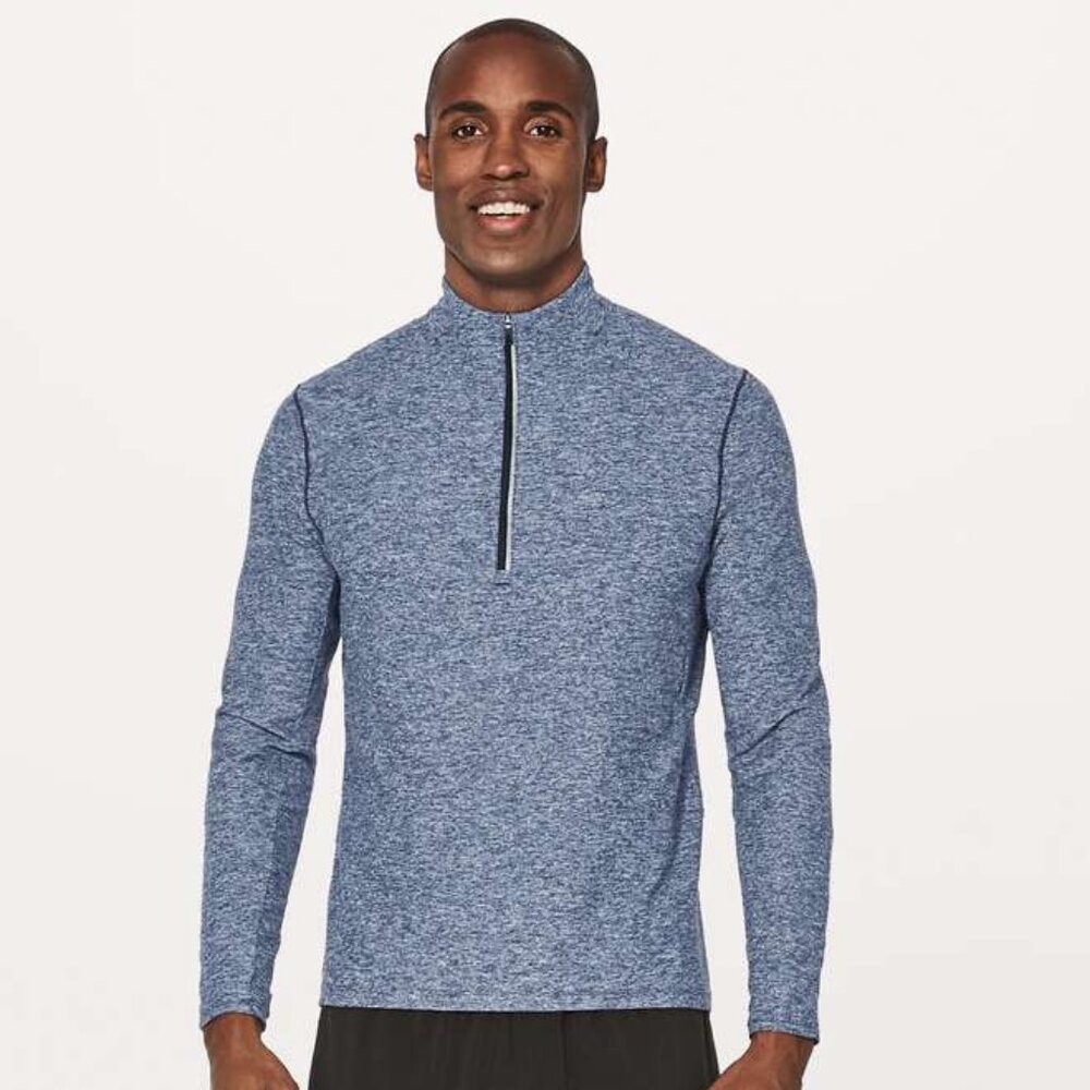 Lululemon Men's Surge Warm 1/2 Zip - Navy/Grey